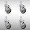 Service Caster 5 Inch SS Gray Polyurethane Wheel Swivel 3/8 Inch Threaded Stem Caster Set Brake SCC-SSTS20S514-PPUB-TLB-381615-4 - alternate 1